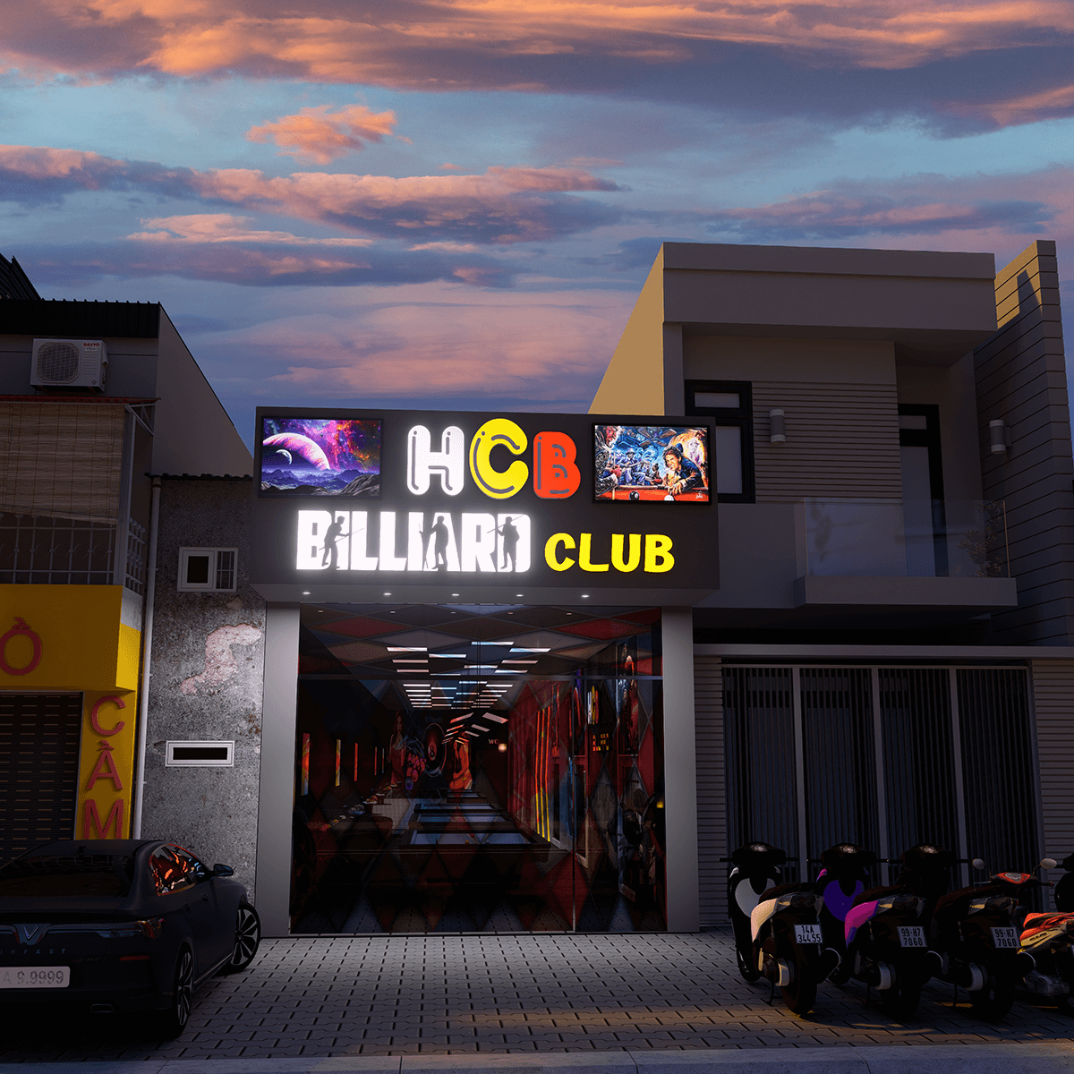 Thiết kế biển quảng cáo Bida HCB CLUB